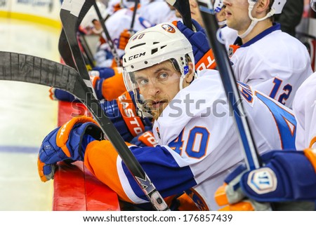 RALEIGH, NC - November 7, 2013: New York Islanders right wing MICHAEL GRABNER (40) during the NHL game