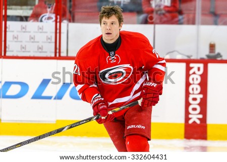 RALEIGH, NC January 5, 2014: Carolina Hurricanes right wing Alexander Semin (28) during the NHL game between the Nashville Predators and the Carolina Hurricanes at the PNC Arena.