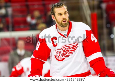RALEIGH, NC - December 7, 2014: Detroit Red Wings left wing Henrik Zetterberg (40) during the NHL game between the Detroit Red Wings and the Carolina Hurricanes at the PNC Arena.