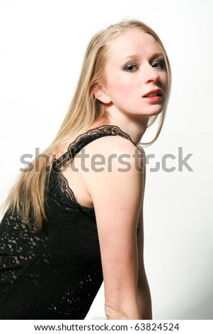 Female Model with a White Background and fashion make up
