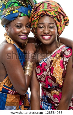 Two young beautiful African fashion models Two young beautiful African fashion models