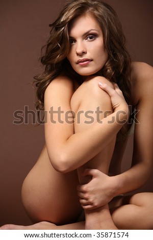 stock photo Sexy nude young girl posing in studio