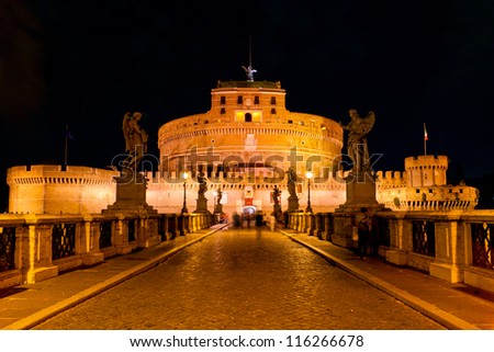 Castel Sant\'Angelo at night (Castle of the Holy Angel), Rome