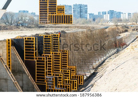MOSCOW - APRIL 17: Construction site on april 17, 2014 in Moscow, Russia. Urban construction is at a faster pace in Russia.