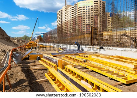 MOSCOW - APRIL 24: Construction site on april 24, 2014 in Moscow, Russia. Urban construction is at a faster pace in Russia.