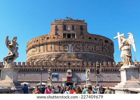 ROME, ITALY - MAY 9, 2014: Castle of the Holy Angel (Castel Sant`Angelo) - one of the main tourist attractions of Rome.