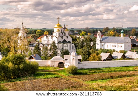Convent of the Intercession (Pokrovsky monastery) in the ancient town of Suzdal, Russia. Golden Ring of Russia.