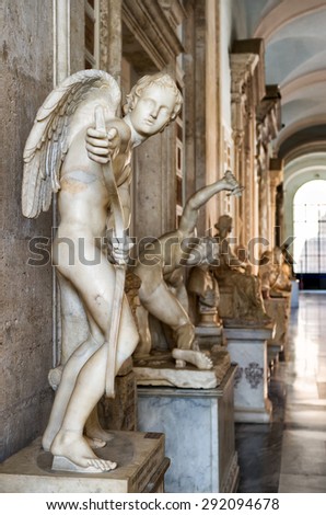 ROME, ITALY - OCTOBER 3, 2012: Antique statue in the Capitoline Museum. Open to the public in 1734, the Capitoline Museums are considered the first museum in the world.