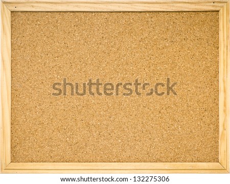 Color shot of a brown cork board in a frame.