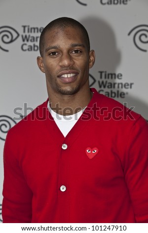 NEW YORK - APRIL 28: Victor Cruz of New York Giants attends Family festival during the 2012 Tribeca Film festival on Greenwich street on April 28, 2012 in New York City