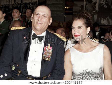 NEW YORK - MAY 12: General Raymond Odierno Chief of Staff US Army and Brooke Shields attend the 2012 Ellis Island Medals of Honor ceremony on Ellis Island on May 12, 2012 in New York