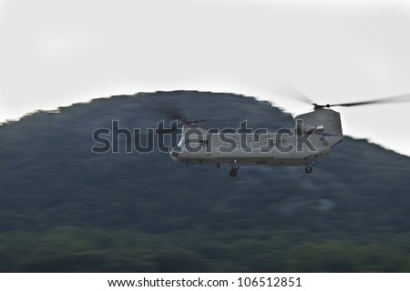 NEW YORK - JUNE 03: US Army helicopter on excersise flight over Hudson river on June 03, 2012 in New York State.