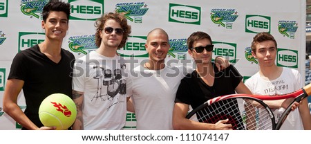 NEW YORK - AUGUST 25: Band The Wanted attends Kids Day at US Open tennis tournament sponsored by Hess on August 25, 2012 in Queens New York