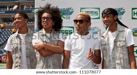 NEW YORK - AUGUST 25: Band Mindless Behavior attends Kids Day at US Open tennis tournament sponsored by Hess on August 25, 2012 in Queens New York