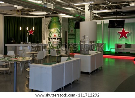 NEW YORK - SEPTEMBER 1: Interior of Heineken lounge at US Open tennis tournament on September 1, 2012 in Flashing Meadows New York