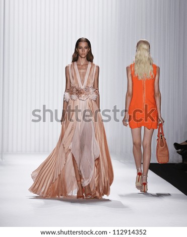 NEW YORK SEPTEMBER 12 Models walk the runway for J Mendel Collection by Gilles Mendel during Spring Summer 2013 at Mercedes-Benz Fashion Week on September 12 2012 in New York NEW YORK SEPTEMBER 12 Models walk the runway for J Mendel Collection by Gilles Mendel during Spring Summer 2013 at Mercedes-Benz Fashion Week on September 12 2012 in New York