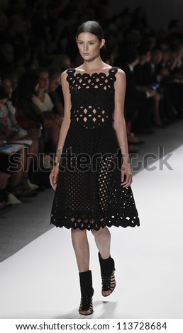 NEW YORK - SEPTEMBER 12: Model walks the runway for Vivienne Tam Collection during Spring/Summer 2013 at Mercedes-Benz Fashion Week on September 12, 2012 in New York
