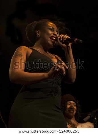 NEW YORK - JANUARY 12: Celebrate Great Women of Blues and Jazz band preforms on stage as part of NYC Winter Jazz Festival at Le Poisson Rouge on January 12, 2013 in New York City