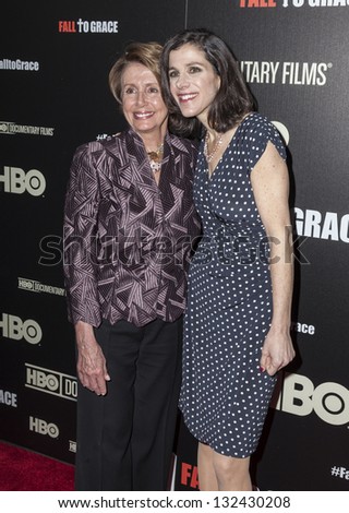 NEW YORK - MARCH 21: Alexandra Pelosi, Nancy Pelosi  attend premiere HBO documentary Fall to Grace at Time Warner Center on March 21, 2013 in New York