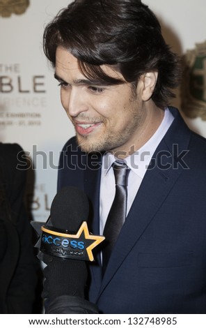 NEW YORK - MARCH 19: Actor Diogo Morgado gives interview to Access Hollywood 'The Bible Experience' Opening Night Gala at The Bible Experience 450 West 14 street on March 19, 2013 in New York City.