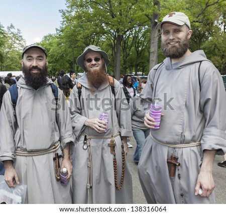 NEW YORK - MAY 12: Unidentified Franciscan Friars attend Seventh Annual Japan Day in Central Park on May 12, 2013 in New York City