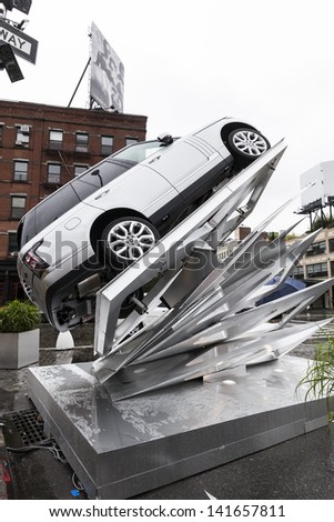 NEW YORK - JUNE 07: Land Rover & Architectural Digest Unveil One-Of-A-Kind Art Installation Inspired by 2013 Range Rover Aluminum Structure on June 07, 2013 in Meatpacking district of Manhattan in NYC