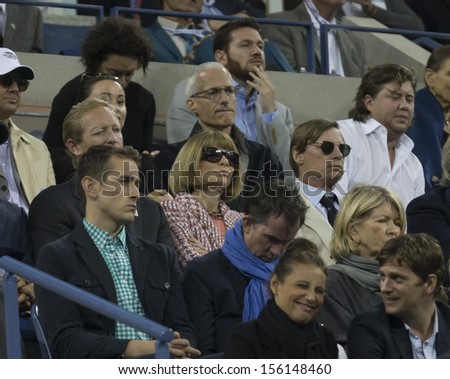 NEW YORK - SEPTEMBER 9: Anna Wintour attends US Open final match between Rafael Nadal of Spain & Novak Djokovic of Serbia at USTA Billie Jean King National Tennis Center on September 9, 2013 in NYC
