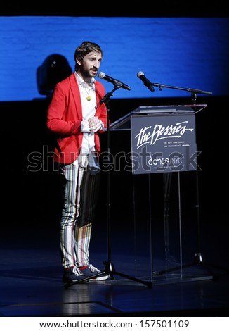 NEW YORK - OCTOBER 07: Jaro Vinarsky speaks on stage at the 2013 Bessies Awards at The Apollo Theater on October 7, 2013 in New York City