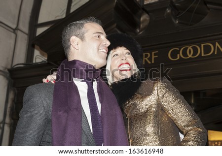 NEW YORK - NOVEMBER 19: Andy Cohen and Vice President of Bergdorf Goodman Linda Fargo attend the Bergdorf Goodman 2013 holiday window unveiling at Bergdorf Goodman on November 19, 2013 in New York
