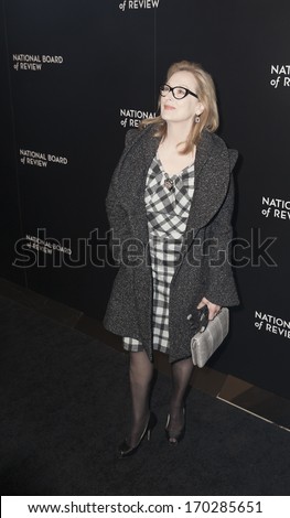 NEW YORK - JANUARY 07: Meryl Streep attends the 2014 National Board Of Review Awards Gala at Cipriani 42nd Street on January 7, 2014 in New York City.