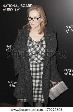 NEW YORK - JANUARY 07: Meryl Streep attends the 2014 National Board Of Review Awards Gala at Cipriani 42nd Street on January 7, 2014 in New York City.
