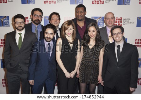 NEW YORK, NY - FEBRUARY 01, 2014: The writers of \'The Daily Show\' attend The 66th Annual Writers Guild Awards East Coast Ceremony at The Edison Ballroom