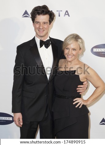 NEW YORK, NY - FEBRUARY 03, 2014: Christian Hebel and Rachel Harris attend The Drama League\'s 30th Annual Musical Celebration of Broadway honoring Neil Patrick Harris