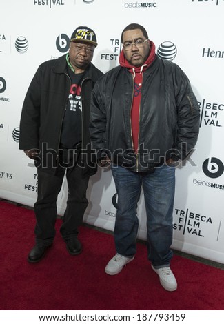 NEW YORK, NY - APRIL 16, 2014:  DJs Special K (L) and Teddy Ted attend the \'Time Is Illmatic\' Opening Night Premiere during the 2014 Tribeca Film Festival at The Beacon Theatre