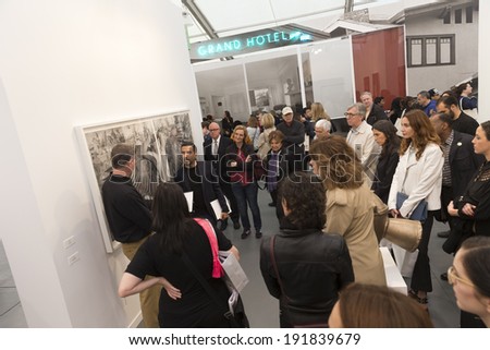 NEW YORK, NY - MAY 09, 2014: General atmosphere on first day of Frieze Art Fair on Randall\'s Island