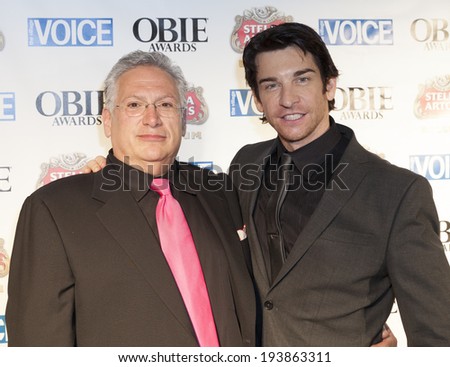NEW YORK, NY - MAY 19, 2014: Harvey Fierstein and Andy Karl attend the 59th Annual Village Voice Obie awards at Webster Hall