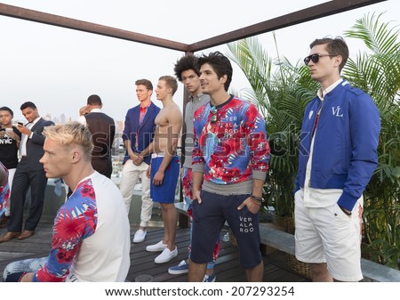 NEW YORK, NY - JULY 24, 2014: Models show off clothes during Vera Largo Launch & Spring/summer 2015 Presentation at The Jimmy at The James Hotel SoHo