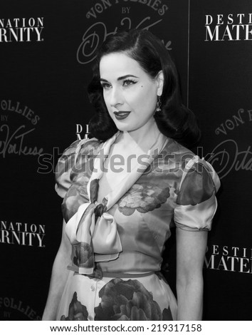 New York, NY - September 23, 2014: Dita Von Teese celebrates launch Von Follies lingerie line for Destination Maternity Collection at Destination Maternity store on 57th street in Manhattan