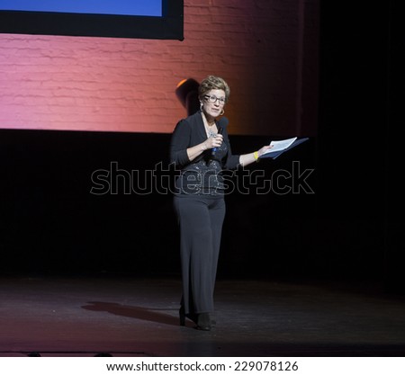 New York, NY - October 20, 2014: Lisa Kron host of the 2014 Bessies Awards at The Apollo Theater