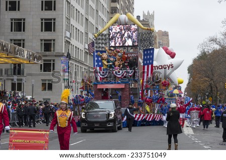 New York, NY USA - November 27, 2014: Atmosphere at the 88th Annual Macy's Thanksgiving Day Parade along Columbus Circle