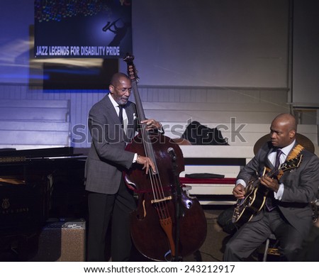 New York, NY - January 08, 2015: Ron Carter, Russell Malone play at Jazz Legends for Disability Pride concert at Quaker Friends Meeting House in Manhattan