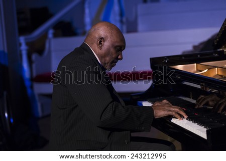 New York, NY - January 08, 2015: Harold Mabern plays as part of George Coleman quartet at Jazz Legends for Disability Pride concert at Quaker Friends Meeting House in Manhattan