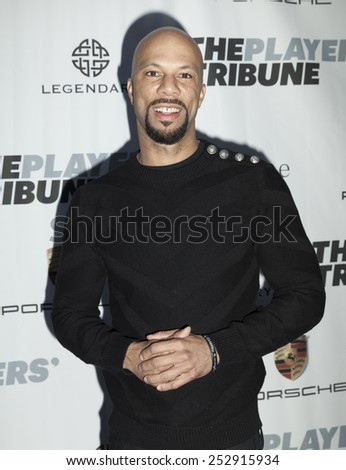 NEW YORK, NY - FEBRUARY 14, 2015: Common attends The Players\' Tribune multi-media sports platform Launch Party at Canoe Studios