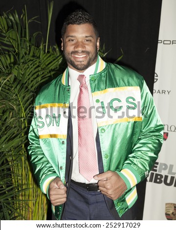 NEW YORK, NY - FEBRUARY 14, 2015: Russell Wilson attends The Players\' Tribune multi-media sports platform Launch Party at Canoe Studios
