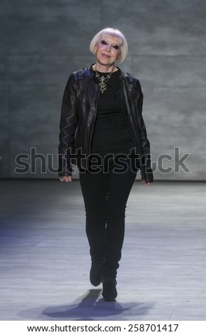 New York, NY - February 14, 2015: Designer Kati Stern walks runway for Venexiana collection by Kati Stern during Fall 2015 Fashion Week in Lincoln Center