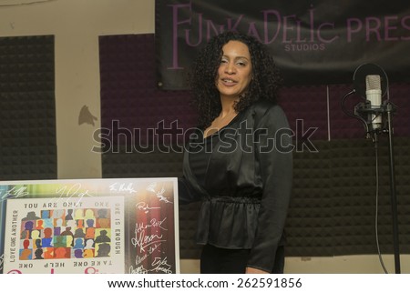 New York, NY - March 15, 2015: Actress Krysten Cummins attends recording session for benefit CD Broadway Sings For Pride at Funkadelic Studios