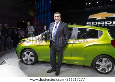 New York, NY - April 2, 2015: Alan Batey President of GM North America speaks at New York International Auto Show at Javits Center