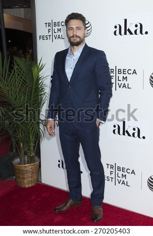 New York, NY - April 16, 2015: James Franco attends Tribeca Film Festival premiere of The Adderall Diaries film at BMCC Tribeca Performing Arts Center