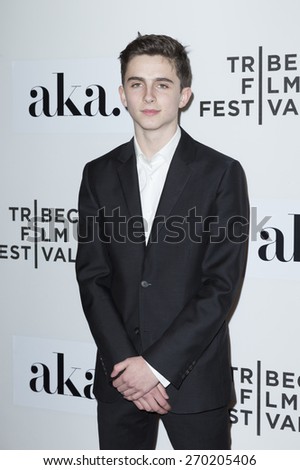 New York, NY - April 16, 2015: Timothee Chalamat attends Tribeca Film Festival premiere of The Adderall Diaries film at BMCC Tribeca Performing Arts Center