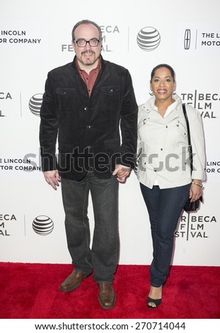 New York, NY - April 17, 2015: David Zayas and Liza Colon-Zayas attend Tribeca Film Festival premiere of Wannabe film at BMCC Tribeca Performing Arts Center
